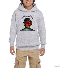 Zepplin Giyim Metallica Hardwired Self Destruct Gri Çocuk Kapşonlu Sweatshirt