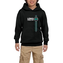 Zepplin Giyim F1 Lewis H. 44 Siyah Çocuk Kapşonlu Sweatshirt