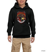 Zepplin Giyim Harley Chopper Forever Two Wheels Siyah Çocuk Kapşonlu Sweatshirt