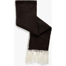 Koton Püsküllü Dikiş Detaylı Triko Uzun Atkı