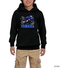Zepplin Giyim Yamha R6 Siyah Çocuk Kapşonlu Sweatshirt