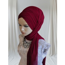 Bordo Sevda Şal Model Hazır Duvak Hazır Şal Hazır Türban