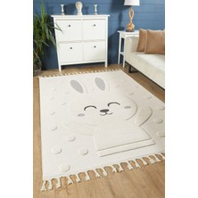 Venucci Home & Living Quincey Bukleli Yumuşak Peluş Post Shaggy Krem Çocuk Odası Oturma Odası Salon Mutfak Halısı