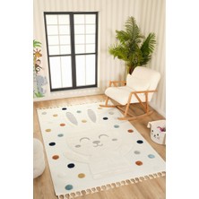 Quincey Bukleli Yumuşak Peluş Post Shaggy Krem Çocuk Odası Oturma Odası Salon Mutfak Halısı