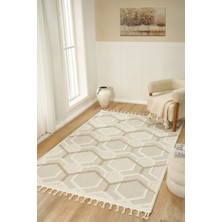 Venucci Home & Living Quincey Bukleli Yumuşak Peluş Post Shaggy Krem Çocuk Odası Oturma Odası Salon Mutfak Halısı