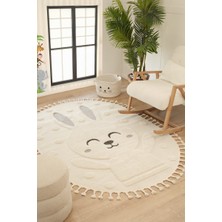 Venucci Home & Living Quincey Bukleli Yumuşak Peluş Post Shaggy Krem Çocuk Odası Oturma Odası Salon Mutfak Halısı