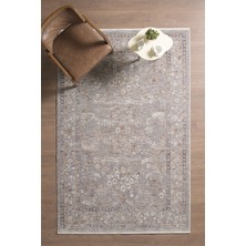 Frezia Floral Bambu Polyester Oturma Odası Salon Mutfak Halısı Eskitme Çiçekli Vintage Halı