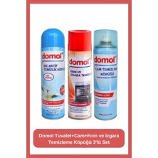 Domol Tuvalet+Cam+Fırın ve Izgara Temizleme Köpüğü 3'lü Set