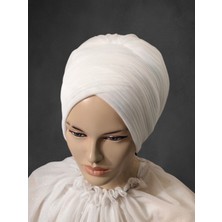 Nuray Hazır Duvak Kırık Beyaz Sevda Bone Model Gelinbaşı Hazır Türban Hazır Duvak Hazır Şal