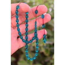 Midyat Nurtaş Gümüş Su Mavisi Arpa Kesim Özel Sistem Ateş Kehribar Tesbih 201024760