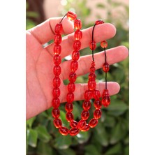 Midyat Nurtaş Gümüş Koyu Kırmızı Arpa Kesim Özel Sistem Ateş Kehribar Tesbih 201024765