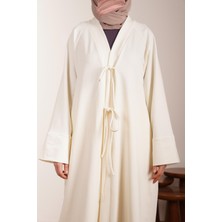 Ande Tesettür Kışlık Kimono Takım - Ekru