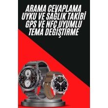 Ceylan Adam Erkeklere Özel Akıllı Saat Çelik Kordon Bluetooth Bağlantılı Ios ve Android Uyumlu