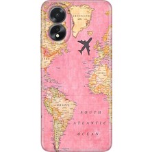 Egstech Oppo A38 Kılıf (CPH2579) Uyumlu Silikon Desenli Kalıplı Kapak Map