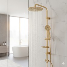 Gold Oval Tall Sistem Duş Seti