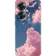 Egstech Oppo Reno 11 F 5g Kılıf (CPH2603) Uyumlu Silikon Reno 11F Kapak Pembe Bulut