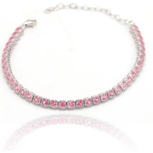 Midyat Nurtaş Gümüş Su Yolu Model Pembe Kuvars Taşlı 925 Ayar Gümüş Kadın Bileklik 201024746