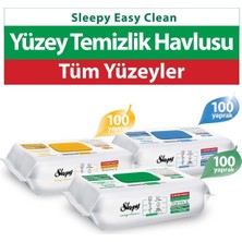 Sleepy Easy Clean Beyaz Sabun Katkılı+Çamaşır Suyu Katkılı+Arap Sabunu Katkılı 3X100 (300 Yaprak)