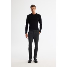 AVVA Erkek Antrasit Yanı Lastikli Örme Elastan Slim Fit Pantolon A42Y3053