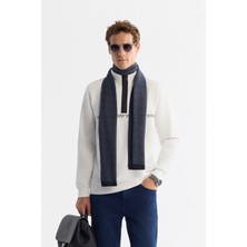 Avva Erkek Ekru Dik Yaka Fermuarlı Baskılı Pamuklu Regular Fit Sweatshirt A42Y1367