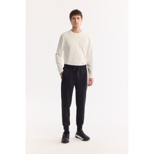 AVVA Erkek Siyah Beli Lastikli Bağcıklı Bi-Stretch Regular Fit Eşofman Altı A52Y3416