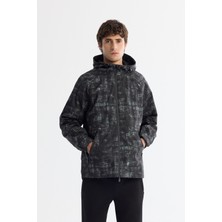 Avva Erkek Siyah Kapüşonlu Rüzgar Geçirmez Mevsimlik Comfort Fit Mont A42Y6152