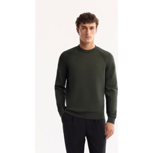 Avva Erkek Haki Bisiklet Yaka Dokulu Triko Regular Fit Kazak A52Y5083