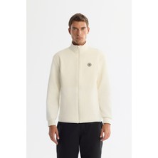 Avva Erkek Ekru Soğuğa Dayanıklı Dik Yaka Fermuarlı Polar Regular Fit Sweatshirt A42Y1311
