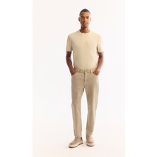 Avva Erkek Bej Klasik Bel Pamuklu Parça Boya Yıkamalı Roma Crop Slim Fit Jean Pantolon A52Y3552