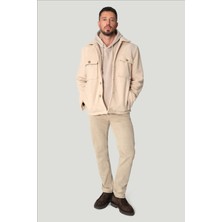 AVVA Erkek Bej Parça Boya Yıkamalı Esnek Berlin Slim Fit Jean Pantolon A42Y3500