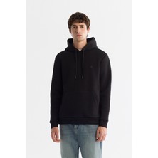Avva Erkek Siyah Kapüşonlu 3 İplik Şardonlu Regular Fit Sweatshirt B001103