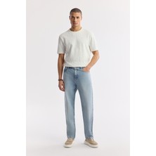 AVVA Erkek Açık Mavi %100 Pamuk Tokyo Straight Fit Jean Pantolon A51Y3546