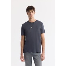 Avva Erkek Antrasit Bisiklet Yaka Soft Touch Basic Regular Fit T-Shirt B001171