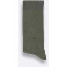 AVVA Erkek Haki Dokulu Bambu Soket Çorap A42Y8508