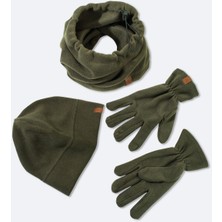 AVVA Erkek Haki Polar Basic Boyunluk Bere ve Eldiven Seti B009250
