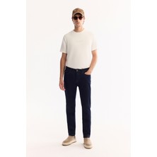 AVVA Erkek Lacivert Klasik Bel Pamuklu Rins Yıkamalı Berlin Slim Fit Jean Pantolon A52Y3531