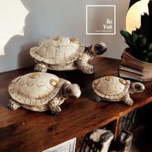 İki Yedi Konsept Karetta Karetta Kaplumbağa 3'lü Dekoratif Obje Seti Ev Hediyesi Dekorasyon Ürünleri Biblo Grubu