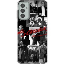 TechTree Samsung Galaxy M13 - M23 Uyumlu Kırmızı Mustafa Kemal Atatürk Imza Baskılı Silikon Kılıf