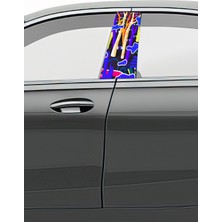 Pi Dekorasyon Araç Kapı Direk Kaplama Folyosu Desenli (Sağ Sol Takım) (2 Adet) - 22X50 cm