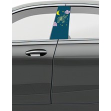 Pi Dekorasyon Araç Kapı Direk Kaplama Folyosu Desenli (Sağ Sol Takım) (2 Adet) - 22X50 cm