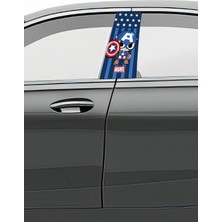 Pi Dekorasyon Araç Kapı Direk Kaplama Folyosu Desenli (Sağ Sol Takım) (2 Adet) - 22X50 cm