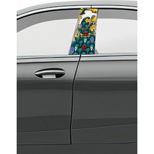 Pi Dekorasyon Araç Kapı Direk Kaplama Folyosu Desenli (Sağ Sol Takım) Uyumlu (2 Adet) - 22X50 cm