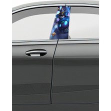 Pi Dekorasyon Araç Kapı Direk Kaplama Folyosu Desenli (Sağ Sol Takım) (2 Adet) - 22X50 cm