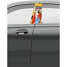 Pi Dekorasyon Araç Kapı Direk Kaplama Folyosu Desenli (Sağ Sol Takım) (2 Adet) - 22X50 cm