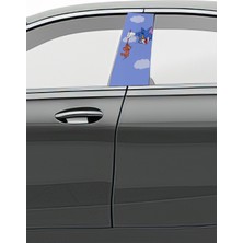 Pi Dekorasyon Araç Kapı Direk Kaplama Folyosu Desenli (Sağ Sol Takım) (2 Adet) - 22X50 cm