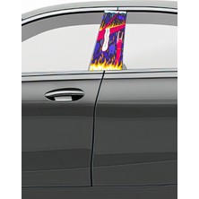 Pi Dekorasyon Araç Kapı Direk Kaplama Folyosu Desenli (Sağ Sol Takım) (2 Adet) - 22X50 cm