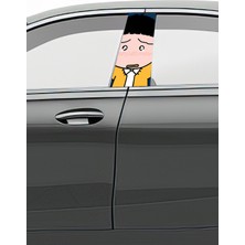 Pi Dekorasyon Araç Kapı Direk Kaplama Folyosu Desenli (Sağ Sol Takım) (2 Adet) - 22X50 cm