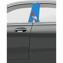 Pi Dekorasyon Araç Kapı Uyumlu  Direk Kaplama Folyosu Desenli (Sağ Sol Takım) (2 Adet) - 22X50 cm