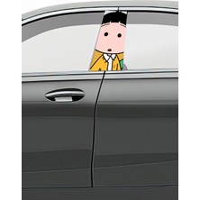 Pi Dekorasyon Araç Kapı Direk Kaplama Folyosu Desenli (Sağ Sol Takım) (2 Adet) - 22X50 cm