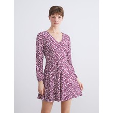 Lc Waikiki Yeni Sezon V Yaka Çiçekli Mini Elbise